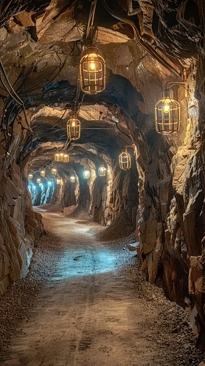 stockcake illuminated mine passageway 800251 medium