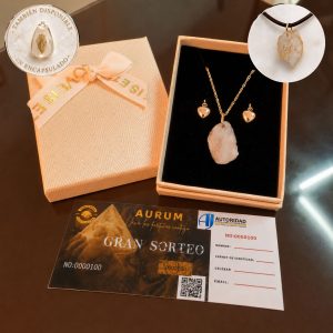 Conjunto de Cuarzo Natural con Aretes